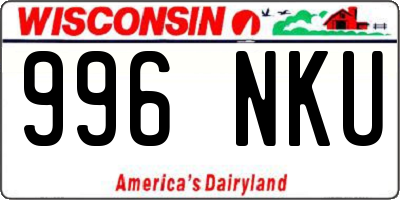 WI license plate 996NKU