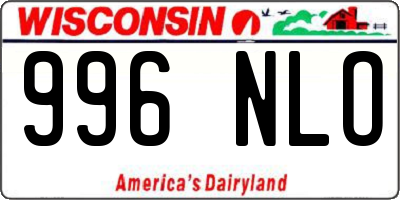 WI license plate 996NLO