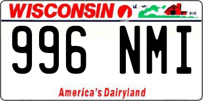 WI license plate 996NMI
