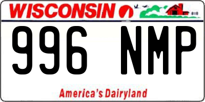 WI license plate 996NMP