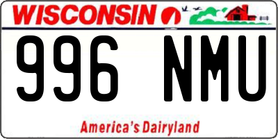 WI license plate 996NMU