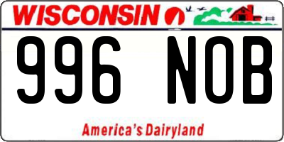 WI license plate 996NOB