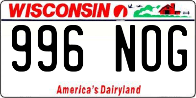 WI license plate 996NOG