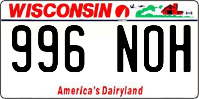 WI license plate 996NOH