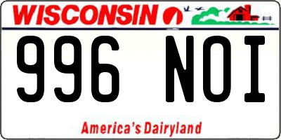 WI license plate 996NOI
