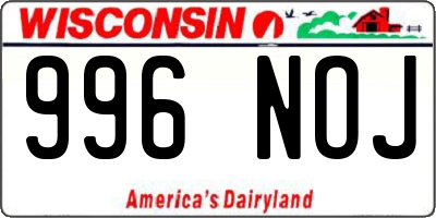 WI license plate 996NOJ