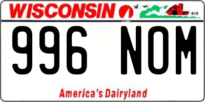 WI license plate 996NOM