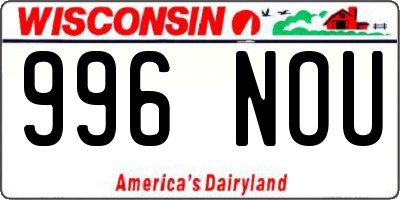 WI license plate 996NOU