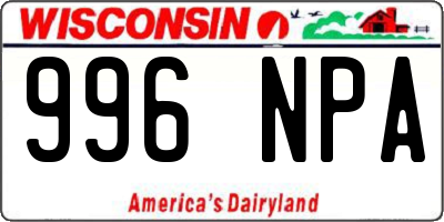 WI license plate 996NPA