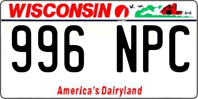 WI license plate 996NPC