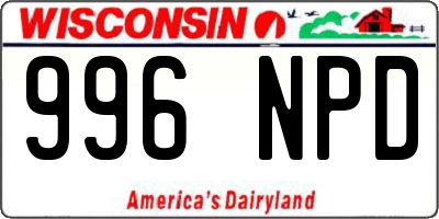 WI license plate 996NPD
