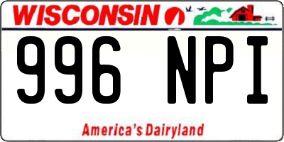 WI license plate 996NPI