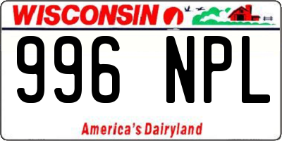 WI license plate 996NPL
