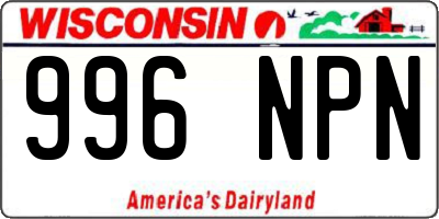 WI license plate 996NPN