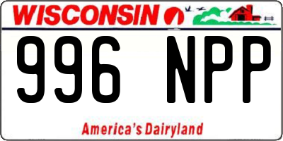 WI license plate 996NPP
