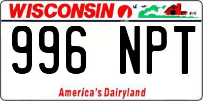 WI license plate 996NPT