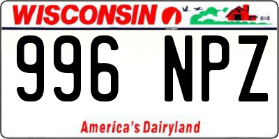 WI license plate 996NPZ