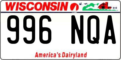 WI license plate 996NQA