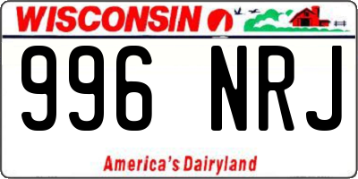 WI license plate 996NRJ