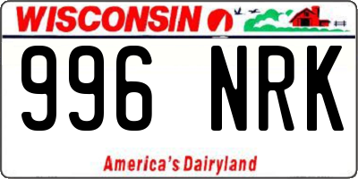 WI license plate 996NRK