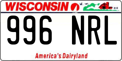 WI license plate 996NRL