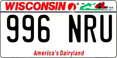 WI license plate 996NRU