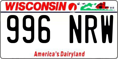 WI license plate 996NRW