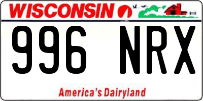 WI license plate 996NRX