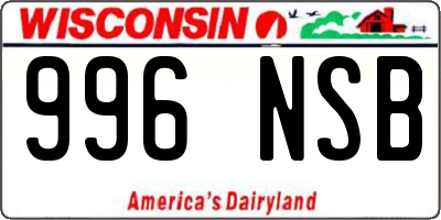 WI license plate 996NSB
