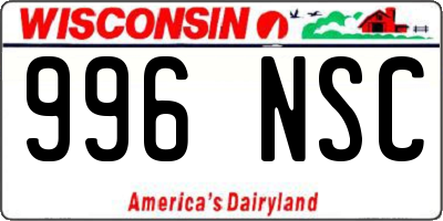WI license plate 996NSC