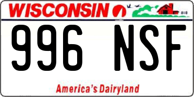 WI license plate 996NSF