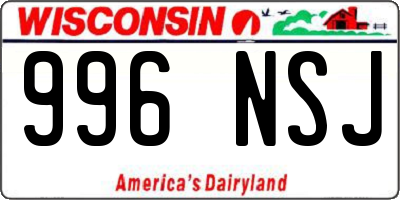 WI license plate 996NSJ