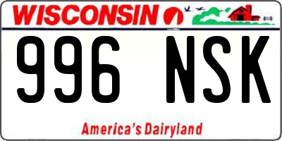 WI license plate 996NSK