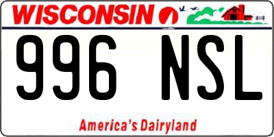 WI license plate 996NSL