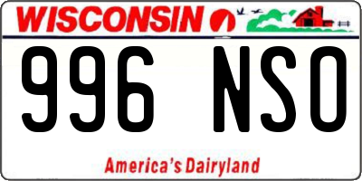 WI license plate 996NSO