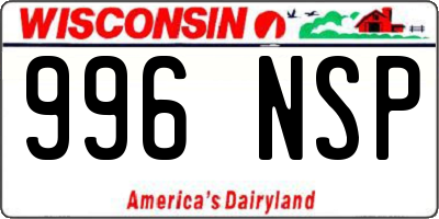 WI license plate 996NSP