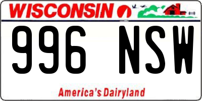 WI license plate 996NSW
