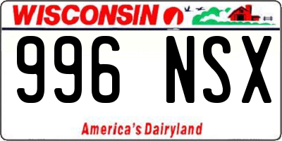 WI license plate 996NSX