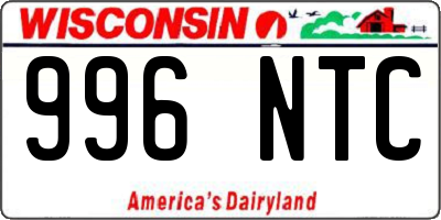 WI license plate 996NTC