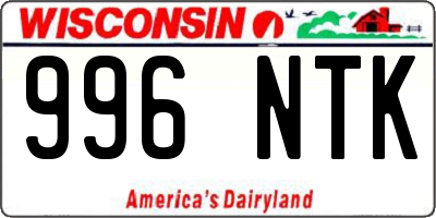 WI license plate 996NTK