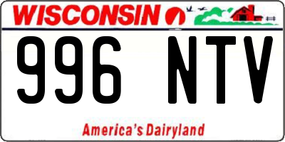 WI license plate 996NTV
