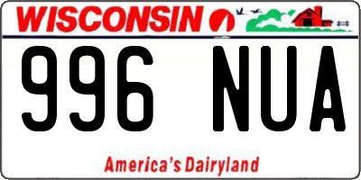 WI license plate 996NUA