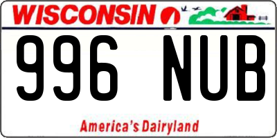 WI license plate 996NUB