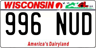 WI license plate 996NUD