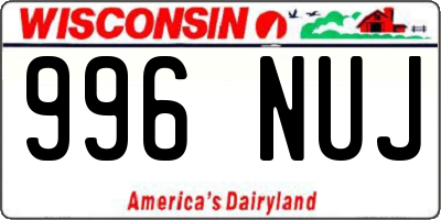 WI license plate 996NUJ