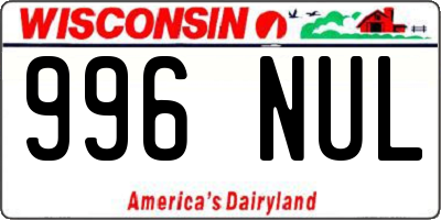 WI license plate 996NUL