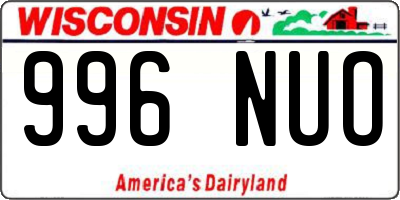 WI license plate 996NUO