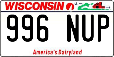 WI license plate 996NUP