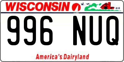 WI license plate 996NUQ