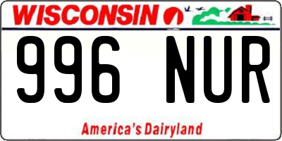 WI license plate 996NUR